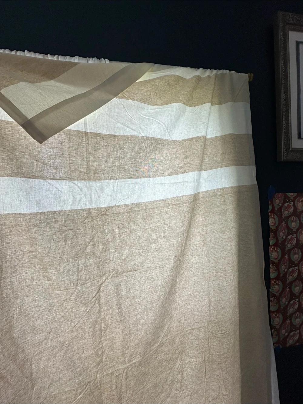 Set of 2 Lush Decor 84”x40 coastal stripe light filtering curtain panels